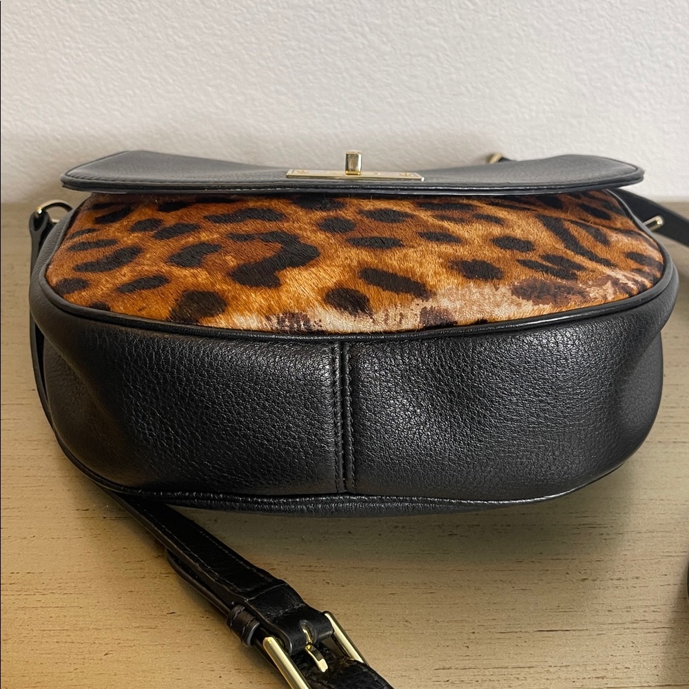 Talbots Black and Leopard Print Crossbody Bag - Picture 4 of 10